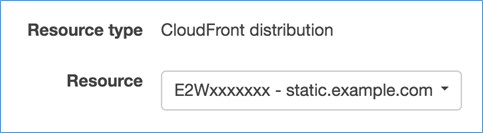 Image of choosing the CloudFront distribution