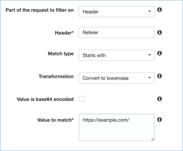 Image of configuring new string match condition