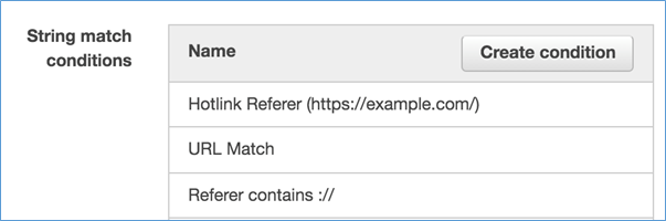 Image of filter with all three string match conditions