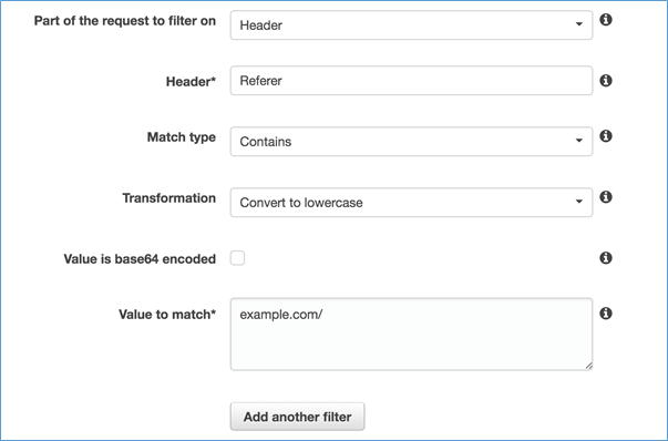 Image of creating the string match condition