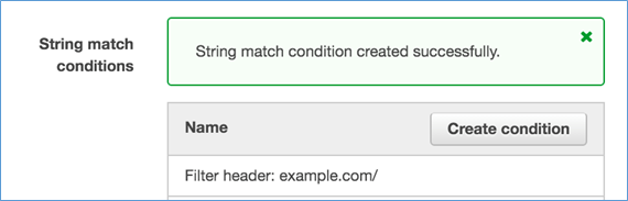 Image of the string match condition section